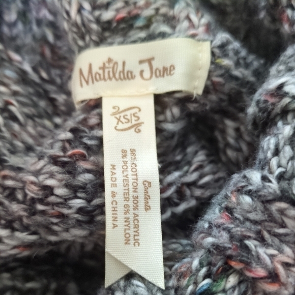 Matilda Jane‎  Wonderment Evening Stroll Sweater, XS/S Grey with Colour Flecks - Picture 7 of 8